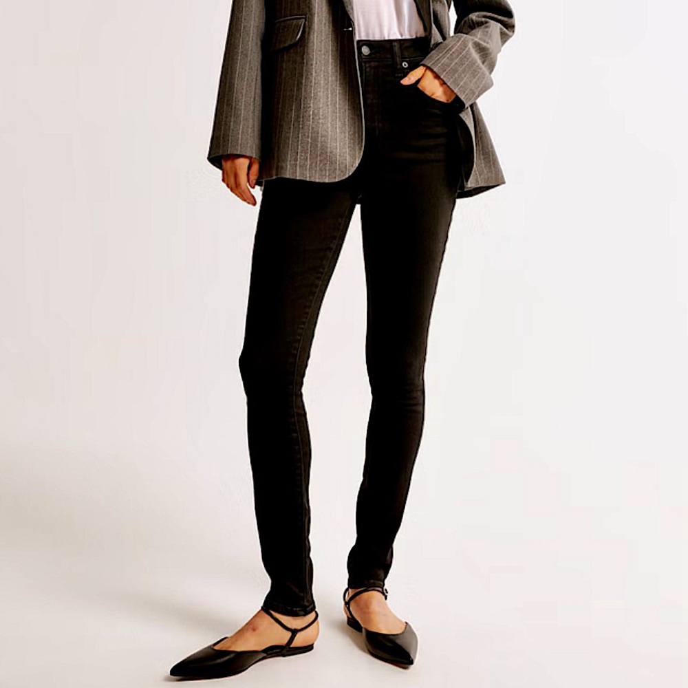 Abercrombie and Fitch Supreme High Rise Super Skinny Black Jeans